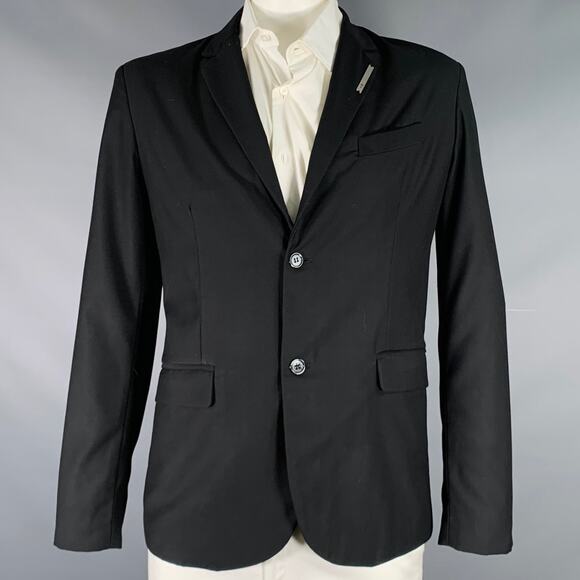 HELIOT EMIL Size XL Black Polyester Blend Open Back Sport Coat - Picture 1 of 9